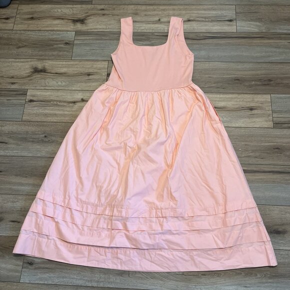 J Crew Drop Waist Mixy Dress SZ XL Blushed Peach Pink Maxi Layered NWT - Picture 10 of 12